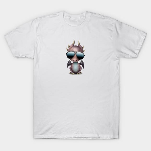 Baby Dragon Wearing Sunglasses T-Shirt by jeffbartels